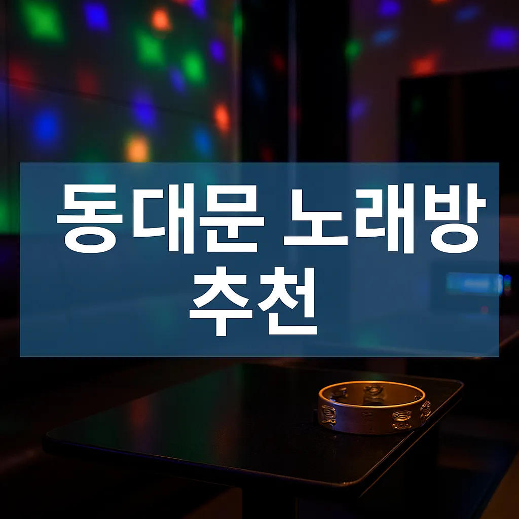 동대문 노래방 추천 타이틀과 야경을 배경으로 한 대표 이미지