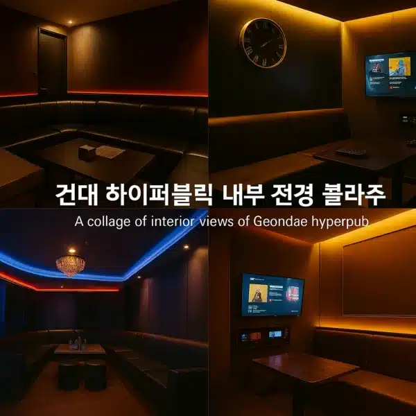 건대 하이퍼블릭 내부 전경 콜라주
